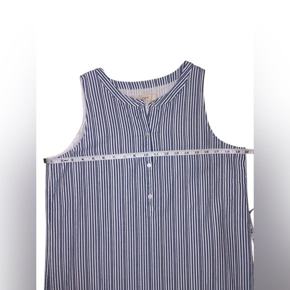 LOFT Navy Striped Midi Dress - Picture 5 of 8